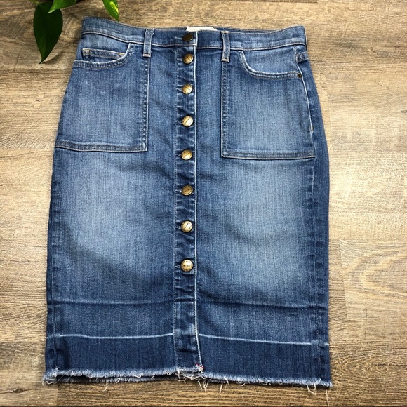 Current/Elliott The Dotty Pocket Skirt Button 28 - Picture 2 of 10